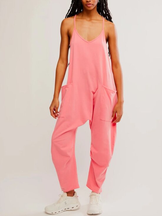 Free People Pants - Free People Movement Pink Hot Shot Onesie Jumpsuit Size XL
